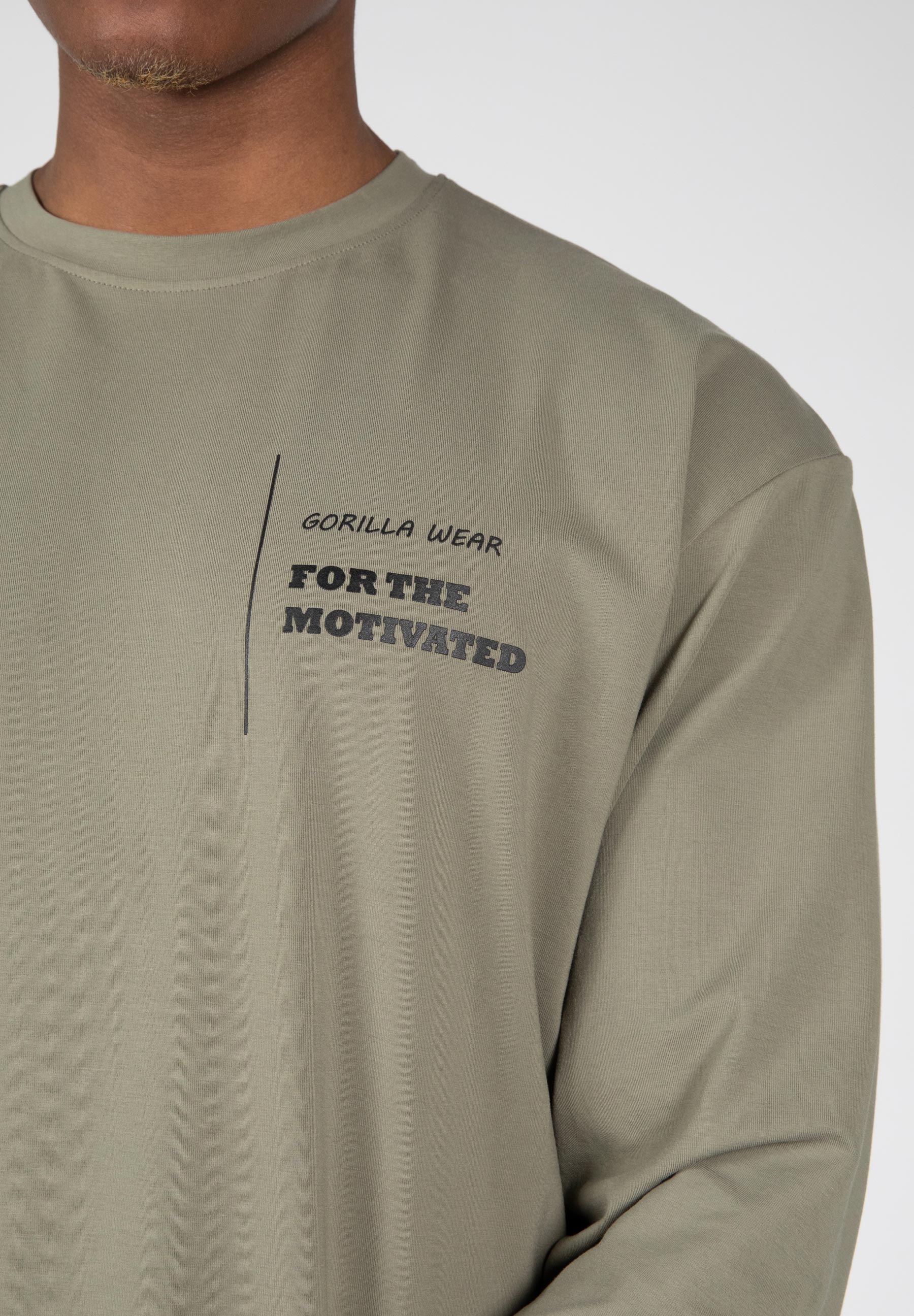 Boise Oversized Long Sleeve, army green - 3