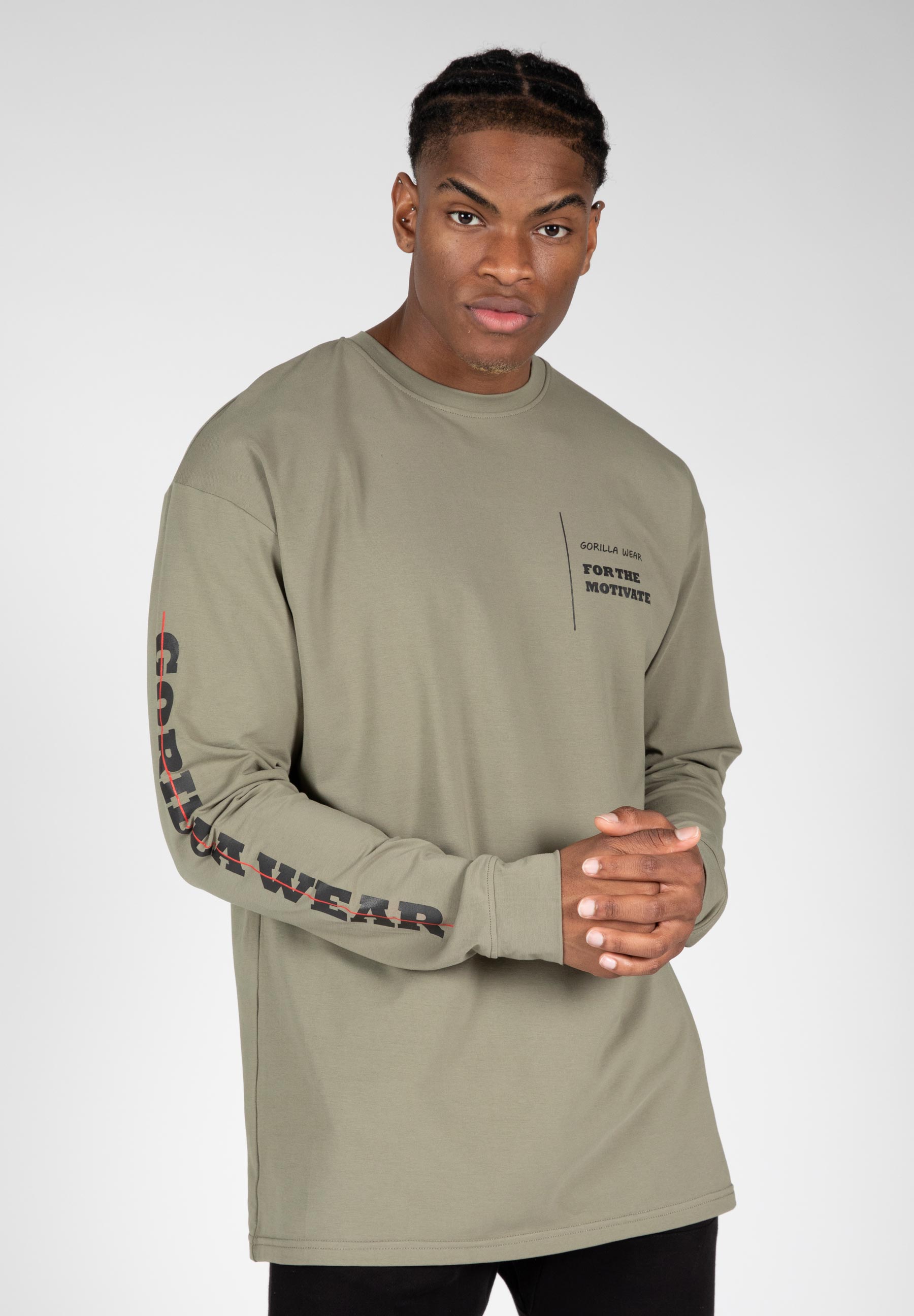 Boise Oversized Long Sleeve, army green - 7