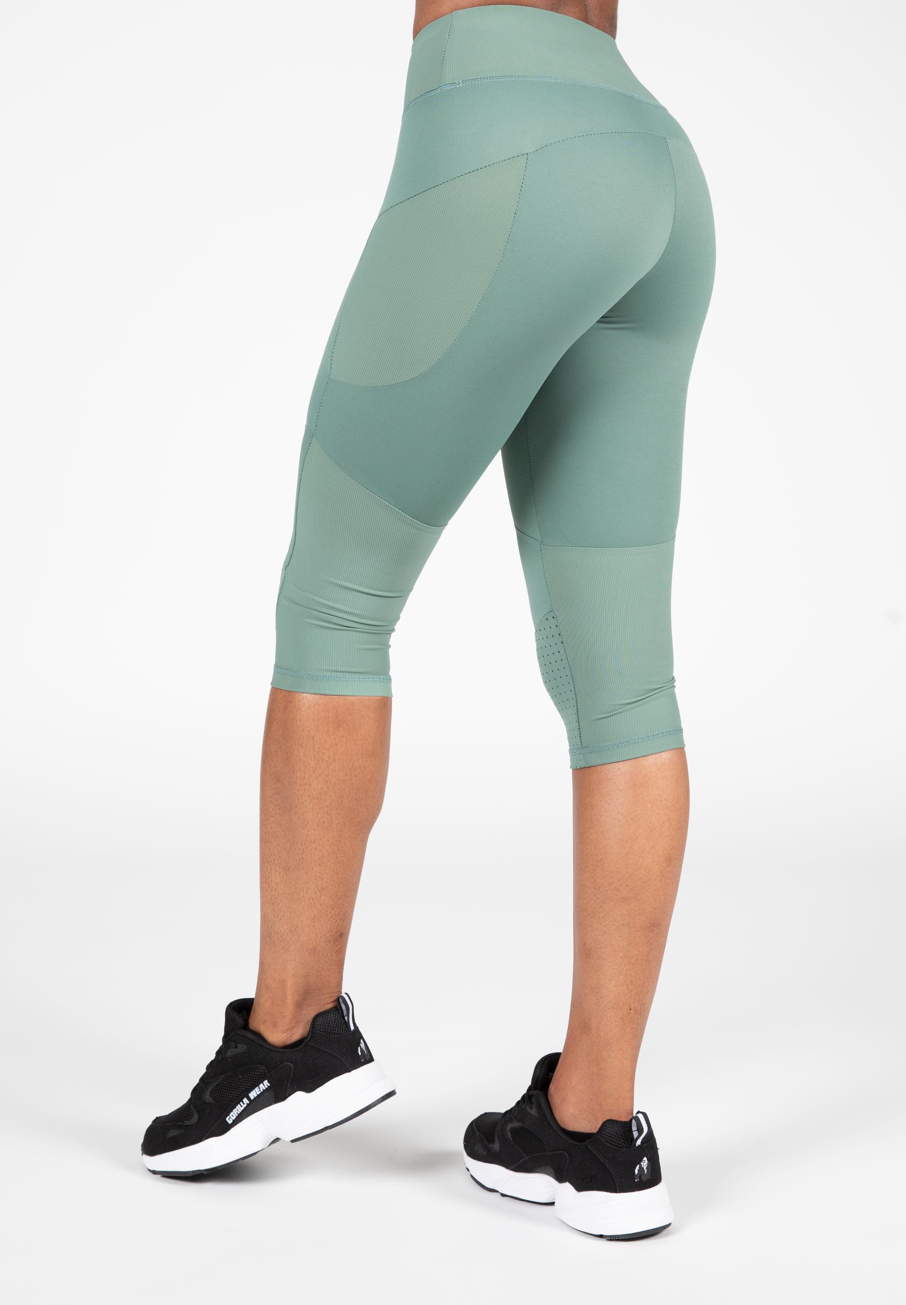 Monroe Cropped Leggings, army green - 4
