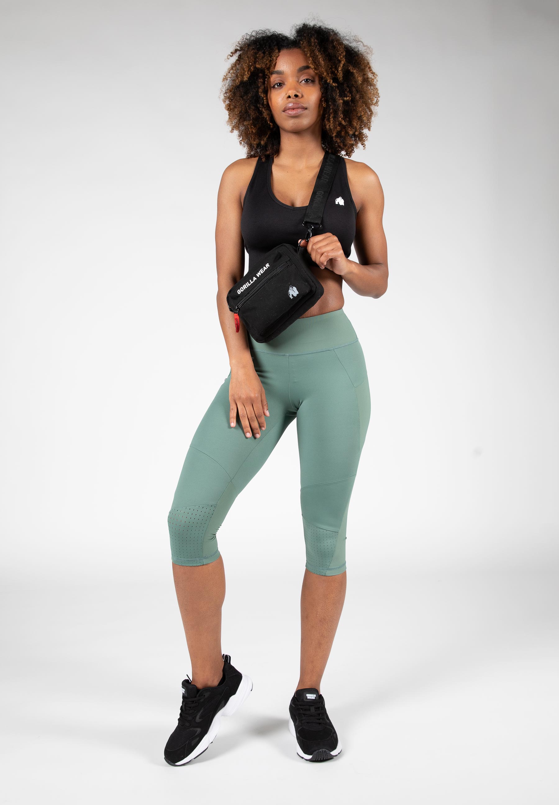 Monroe Cropped Leggings, army green - 13
