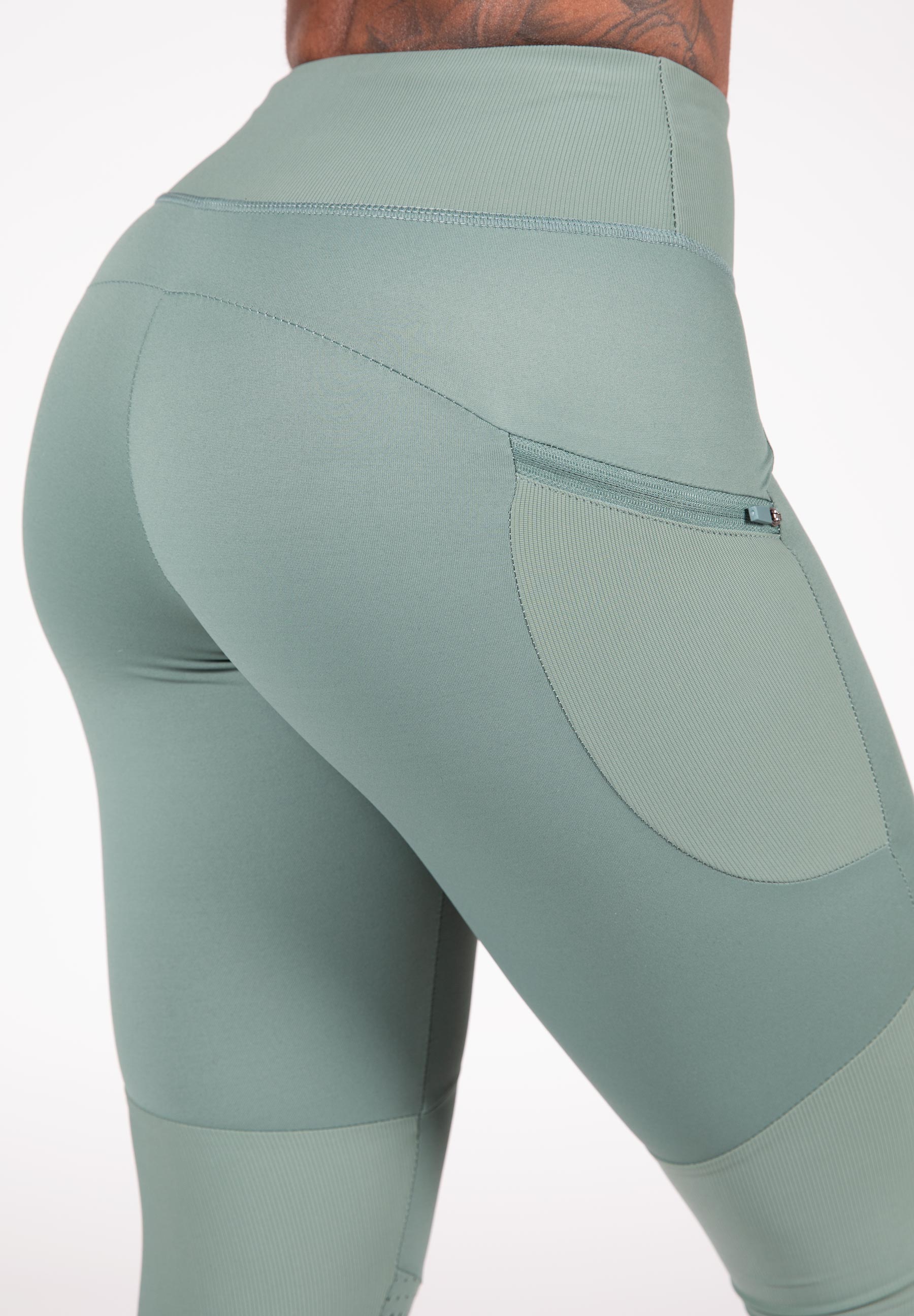 Monroe Cropped Leggings, army green - 11