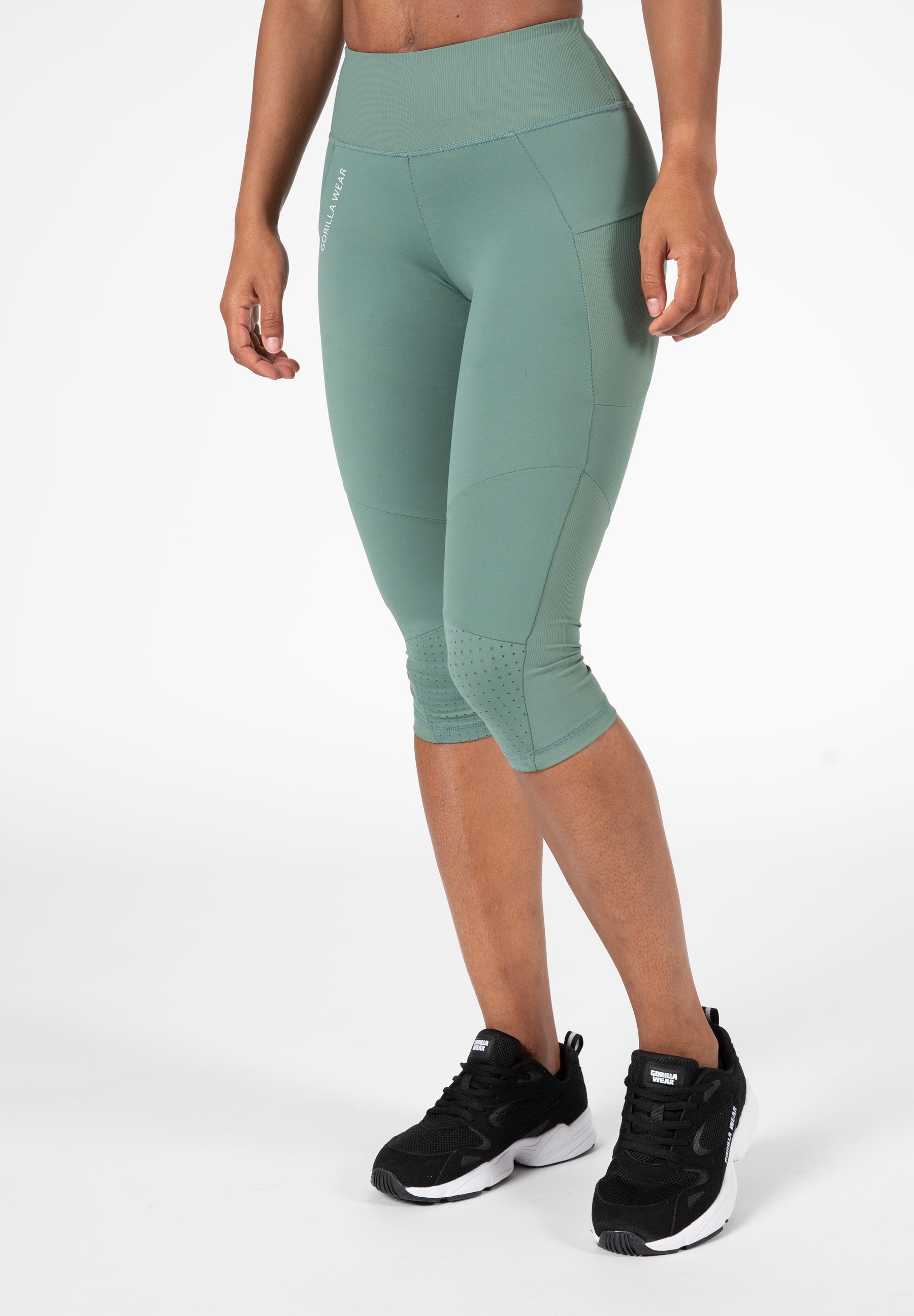 Monroe Cropped Leggings, army green - 16