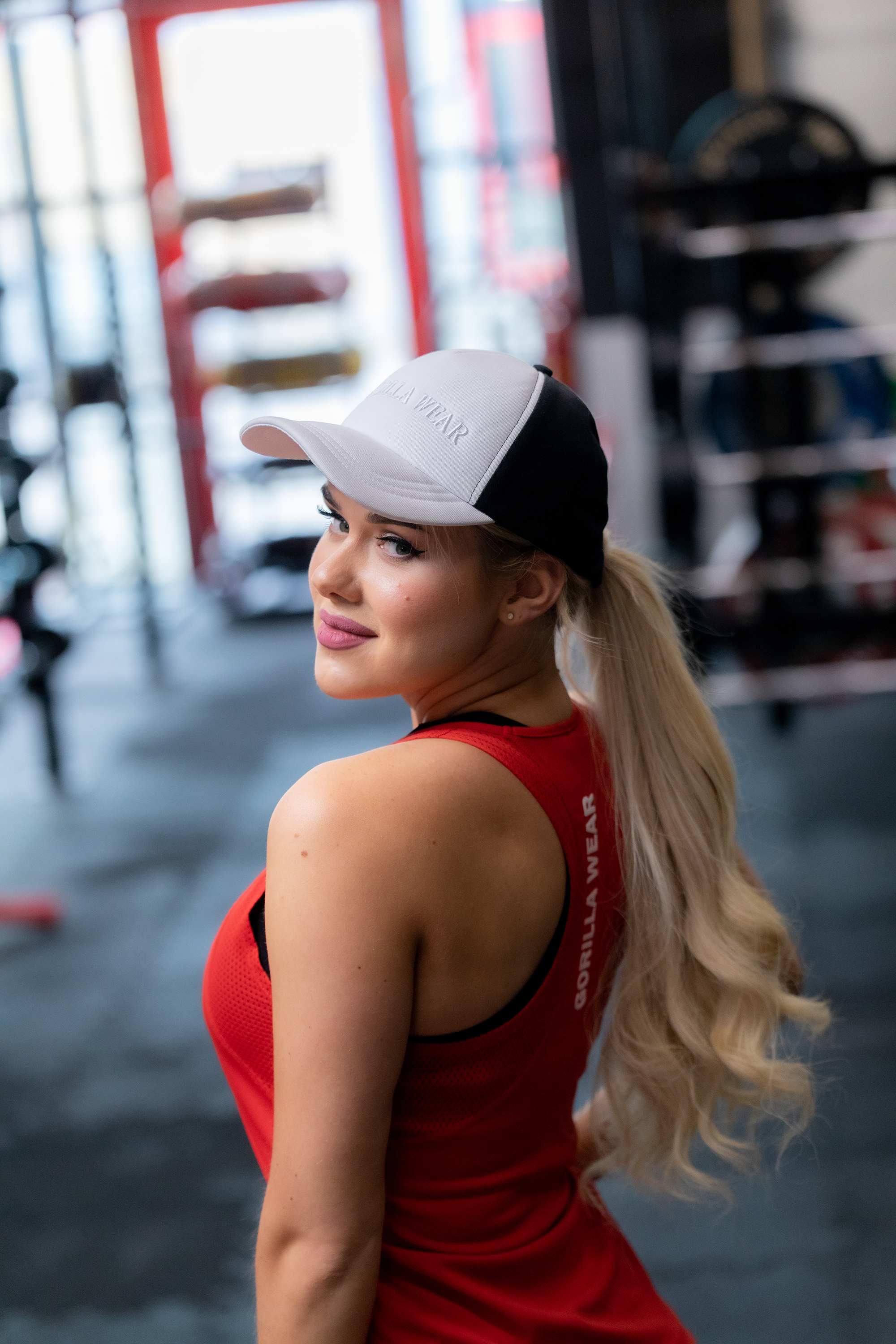 Sharon Ponytail Cap, white/black - 10