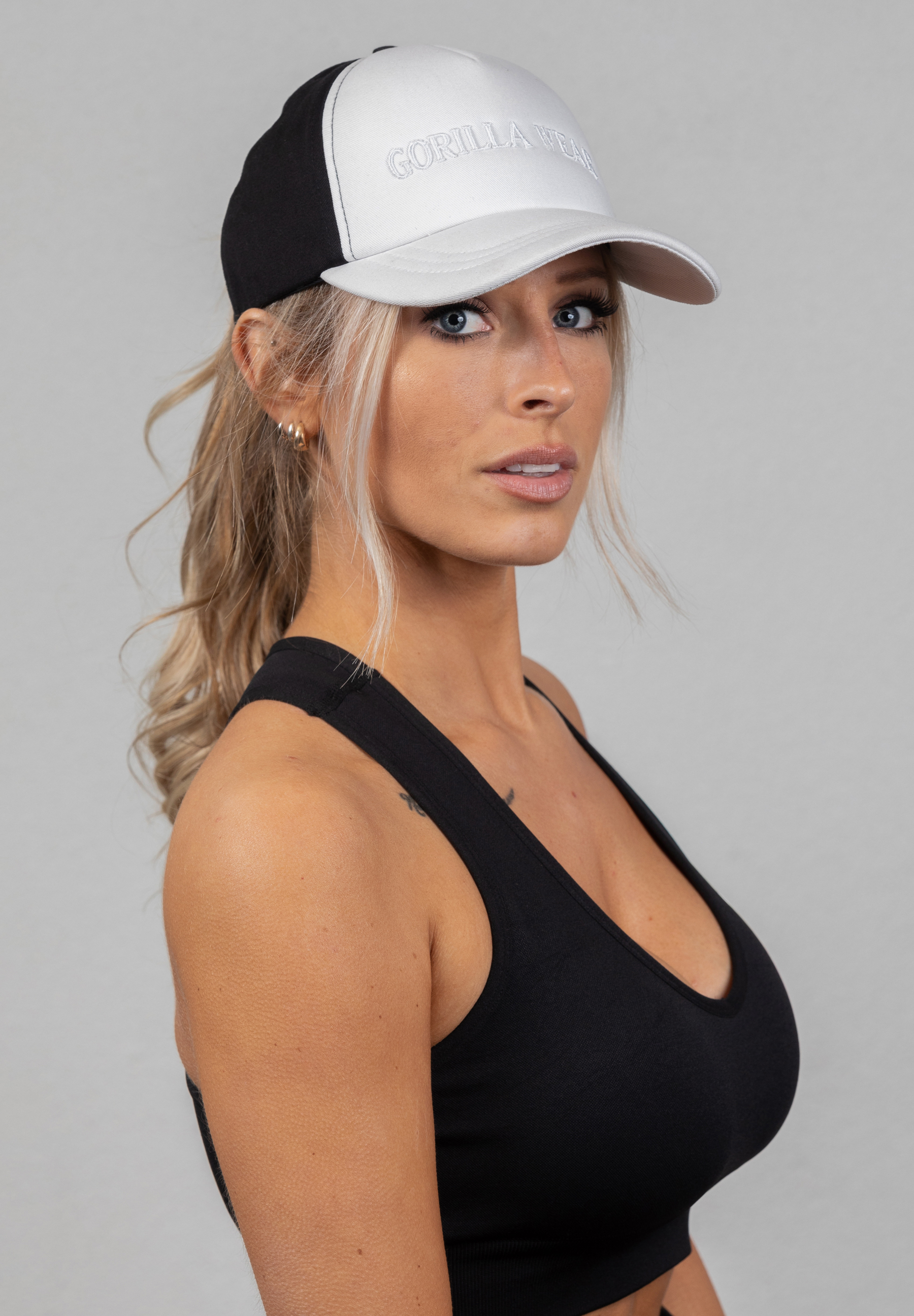 Sharon Ponytail Cap, white/black - 6