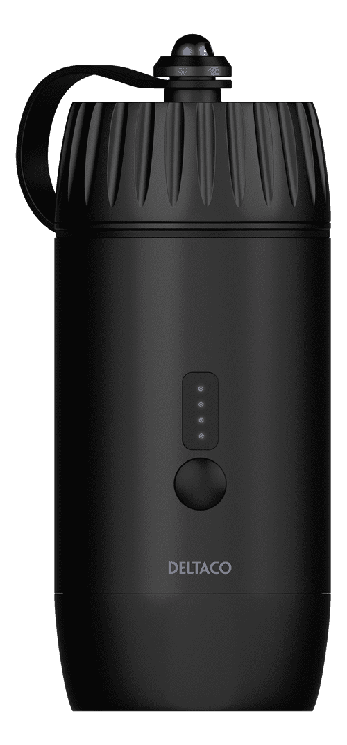 Deltaco Vattentät Powerbank med Ficklampa, 15000mAh, USB-C, USB-A - 5