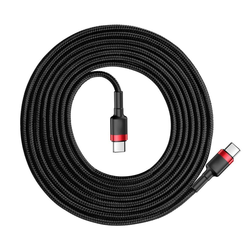 SiGN Cafule USB-C till USB-C, QC 3.0, USB-C PD, 3A, 2 m - Röd/Svart - 2