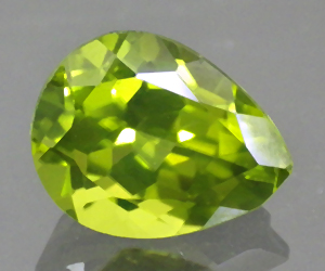 Piedra preciosa de peridoto natural genuina en forma de gota hermosa de 2,16 ct - 3