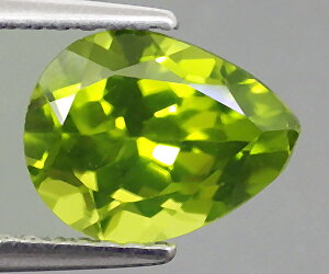 Piedra preciosa de peridoto natural genuina en forma de gota hermosa de 2,16 ct
