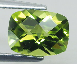 Piedra preciosa de peridoto genuino en forma de cojín de lujo de 1,48 quilates