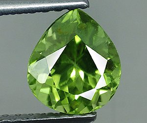Piedra preciosa de peridoto genuino en forma de gota de lujo de 1,34 quilates