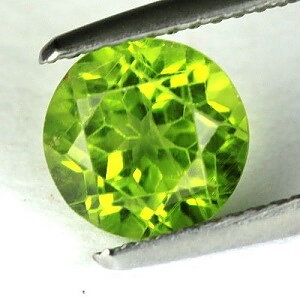 Piedra preciosa de peridoto auténtica redonda grande y lujosa de 7,7 mm de 2,10 ct