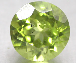 Piedra preciosa de peridoto natural redonda magníficamente hermosa de 1,46 ct de 6,9 ​​mm