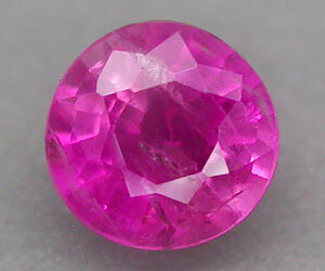 Piedra preciosa de turmalina rubelita genuina redonda muy rara de 5,7 mm