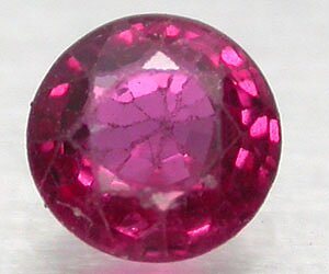 Piedra preciosa de rubí birmano natural genuina redonda súper rara de 3,7 mm