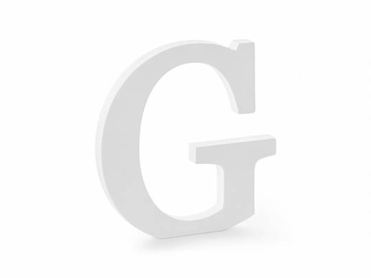 STÅENDE BOKSTAV | G | Vitmålad trä