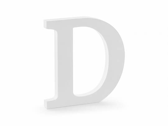 STÅENDE BOKSTAV | D | Vitmålad trä