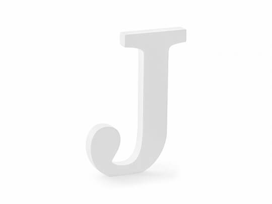 STÅENDE BOKSTAV | J | Vitmålad trä