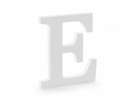 STÅENDE BOKSTAV | E | Vitmålad trä