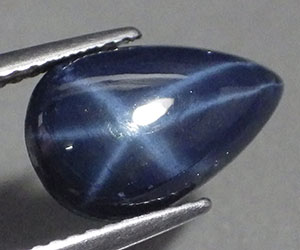 Zafiro estrella azul natural en forma de gota inusual de 4,22 ct - 3