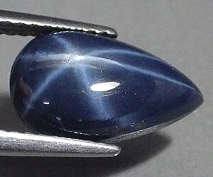 4.22 ct unusual pear shaped natural blue star sapphire