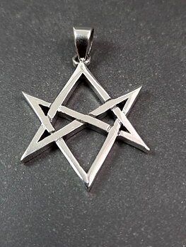 Unicursal hexagram  hängen i silver