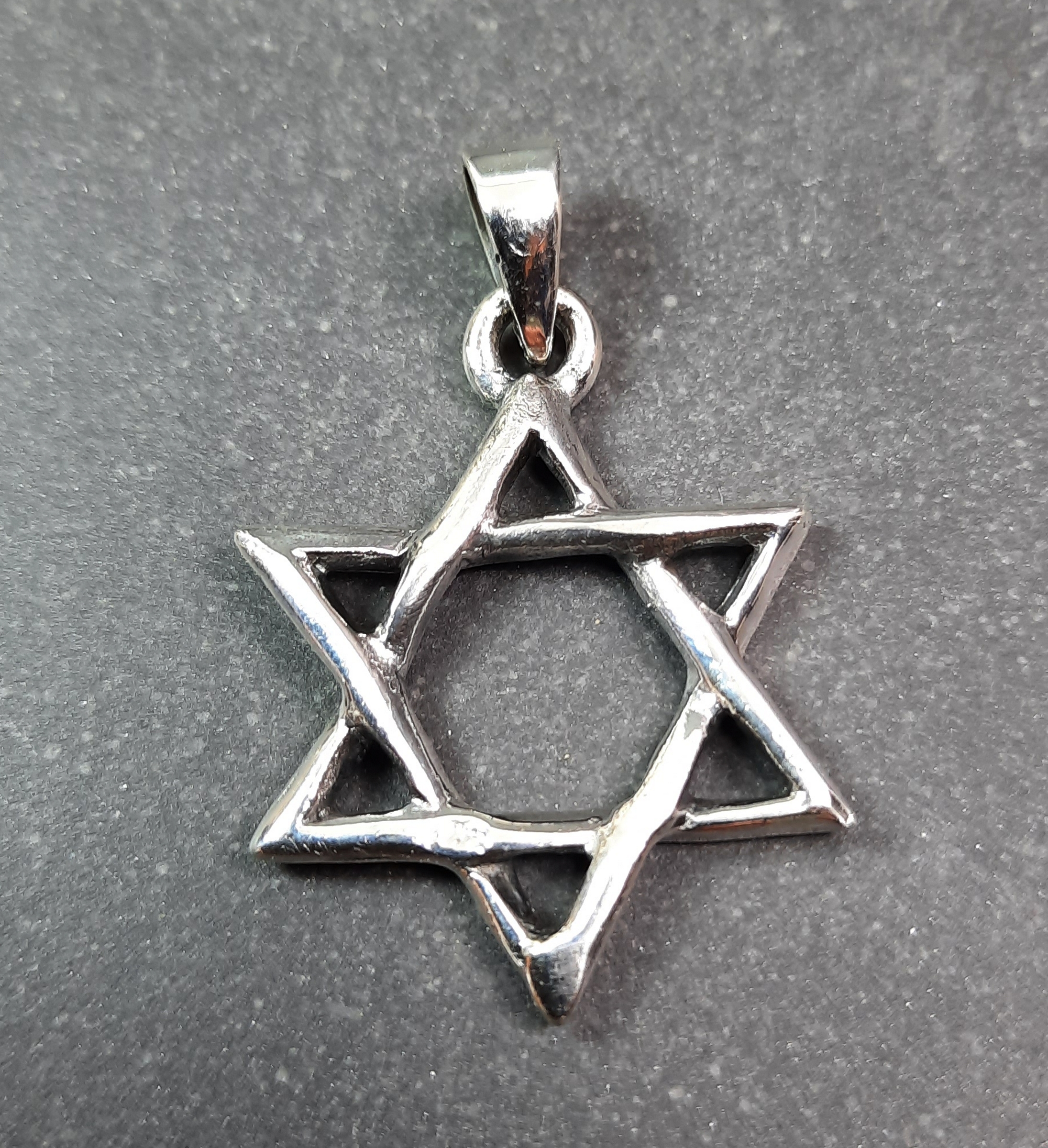 Vävd Hexagram - Davids Stjärna i Silver  - 35mm