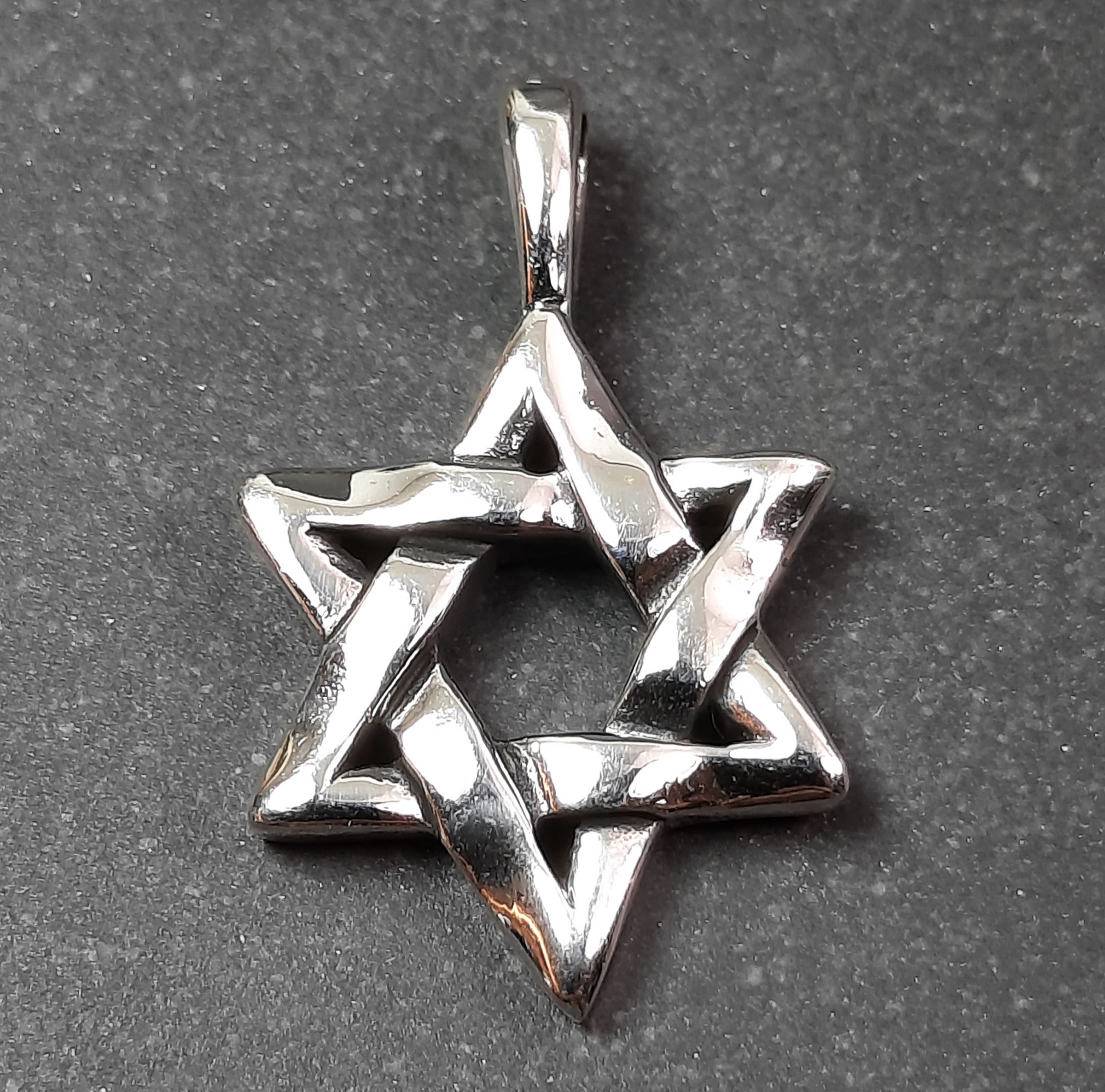 Vävd Hexagram - Davids Stjärna i Silver - 25mm