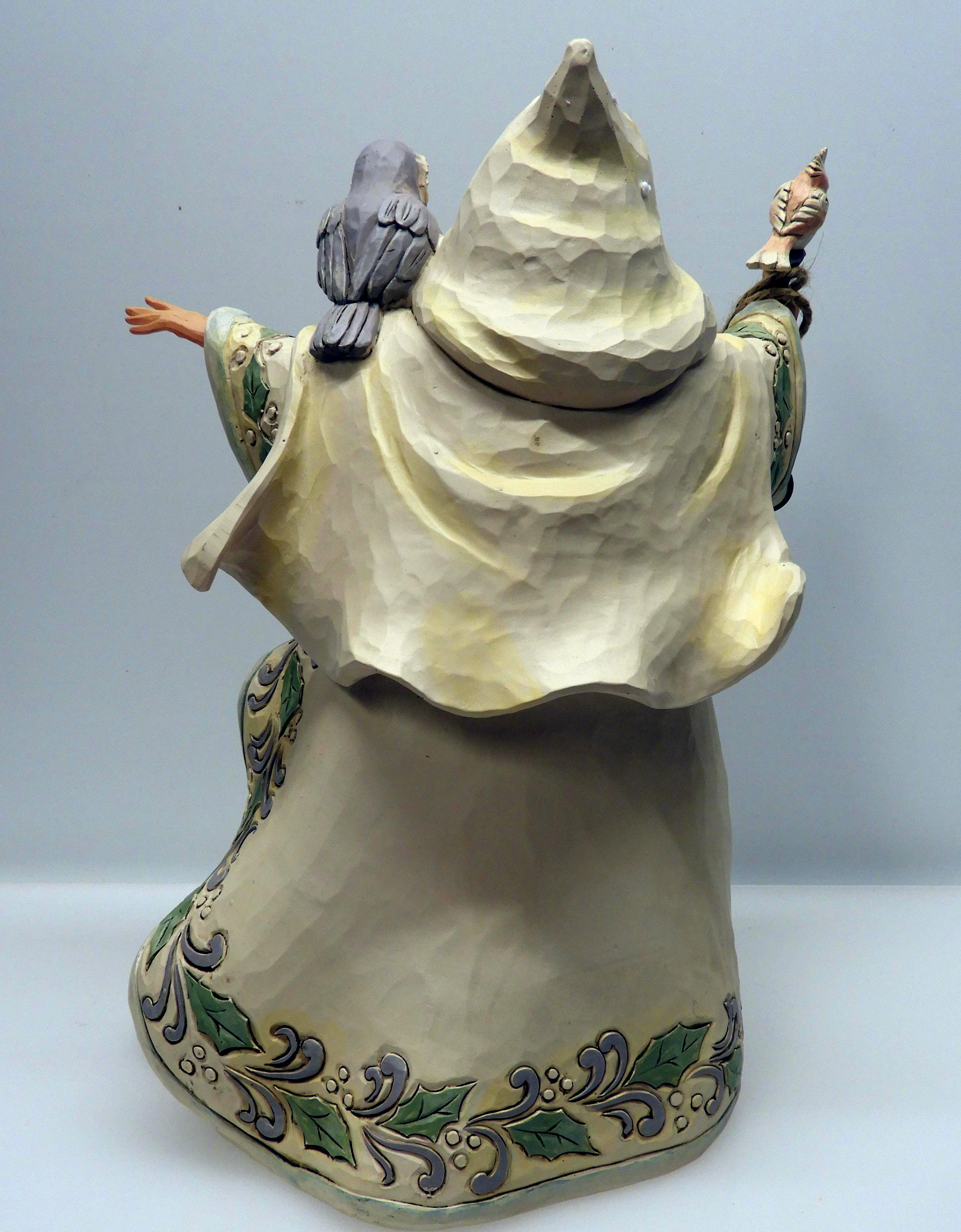 Jim Shore Vit Skogstomte med cane owl 4053686 - 4