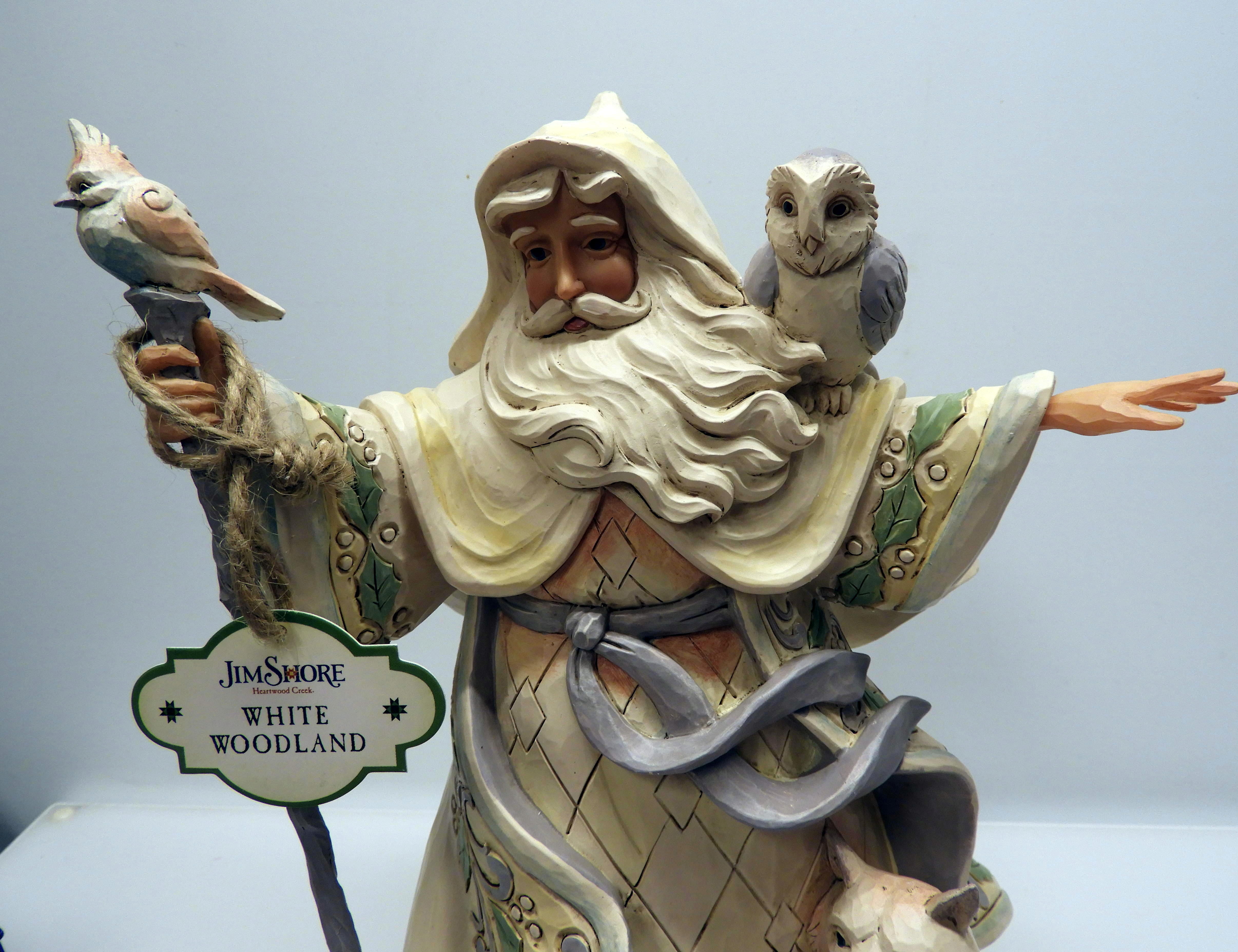 Jim Shore Vit Skogstomte med cane owl 4053686 - 6