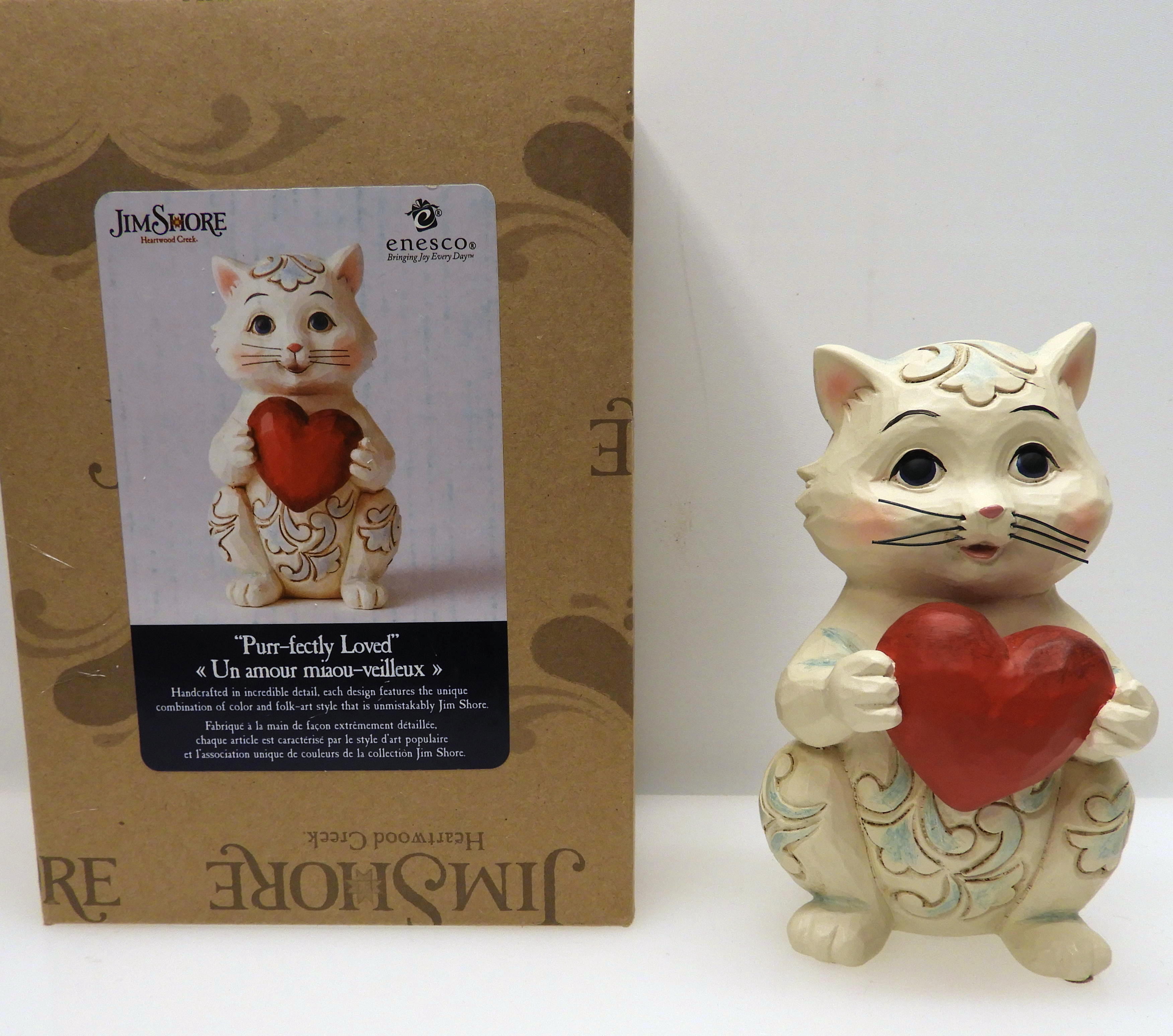 Jim Shore Jim Shore Heartwood Creek "Purr-fectly Loved" 6006225 Pint Sized Cat Figurine - 2