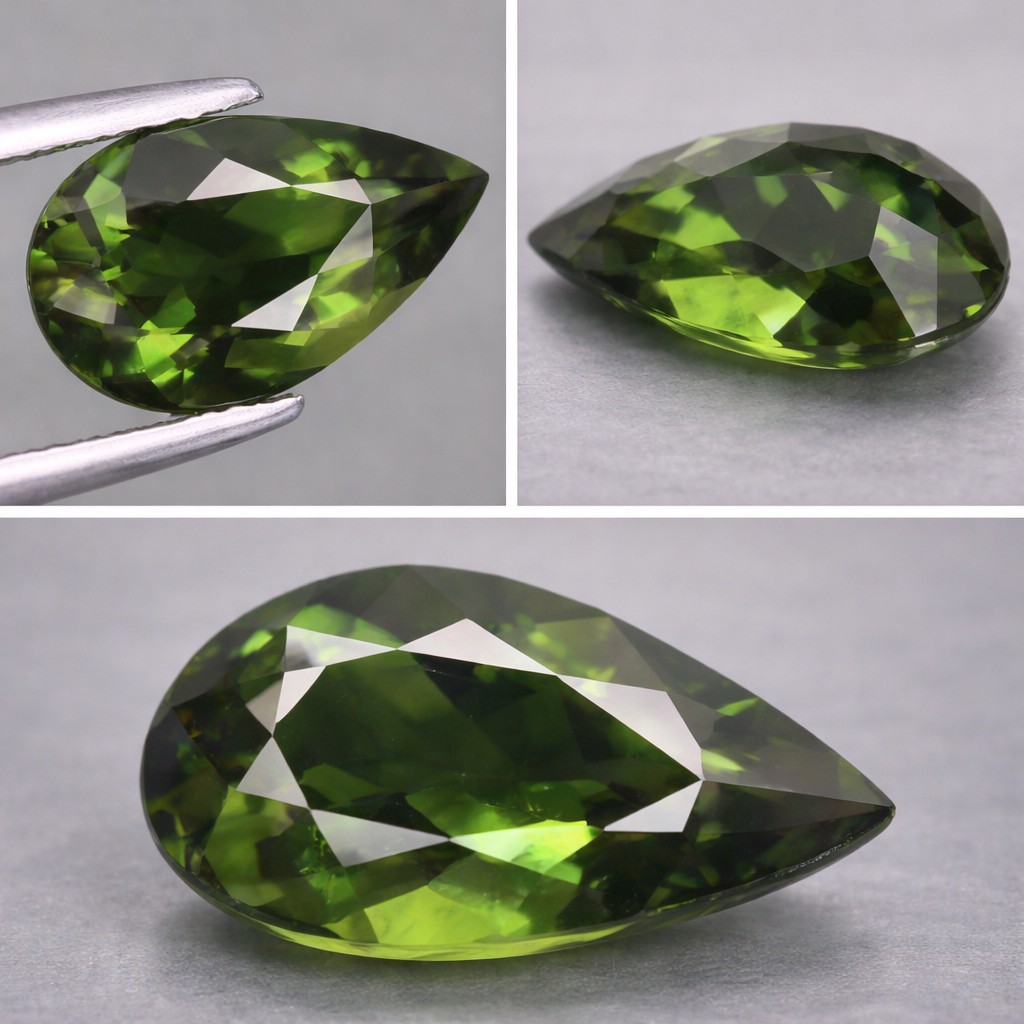 Moldavita natural genuina extremadamente rara de 2,18 ct
