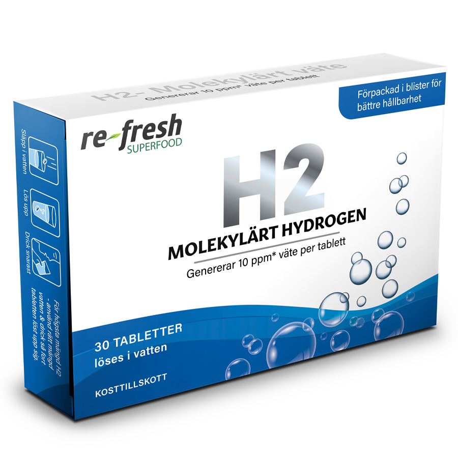 H2 Molekylärt Hydrogen Väte, 30 tabletter