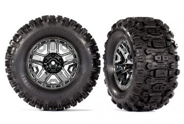 Traxxas Tires & Wheels Sledgehammer/Black Chrome 2,8" TSM (2)