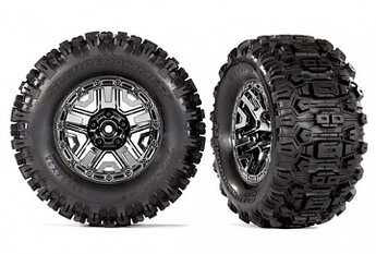 Traxxas Tires & Wheels Sledgehammer/Black Chrome 2,8" TSM (2)