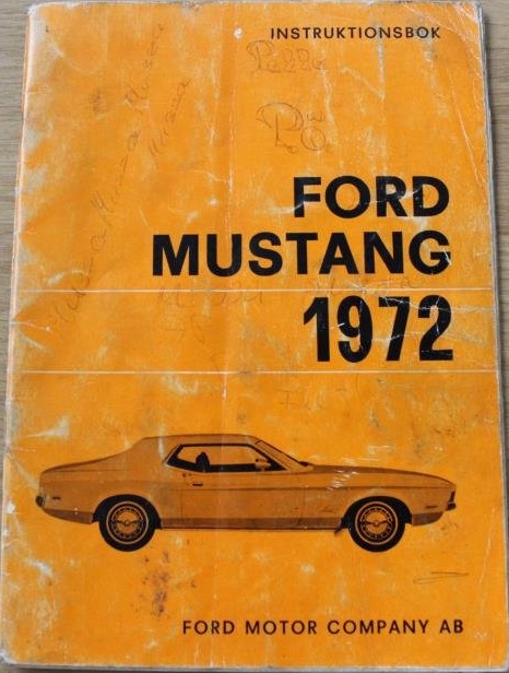 1972 Ford Mustang Instruktionsbok svensk