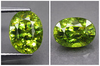 Piedra preciosa de esfena genuina (titanita) increíblemente hermosa y rara de 2,46 ct