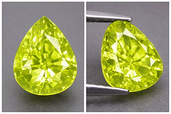 Piedra preciosa de esfena natural genuina (titanita) rara de lujo de 1,82 ct