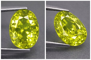 Piedra preciosa de esfena natural genuina (titanita) rara de 1,46 ct