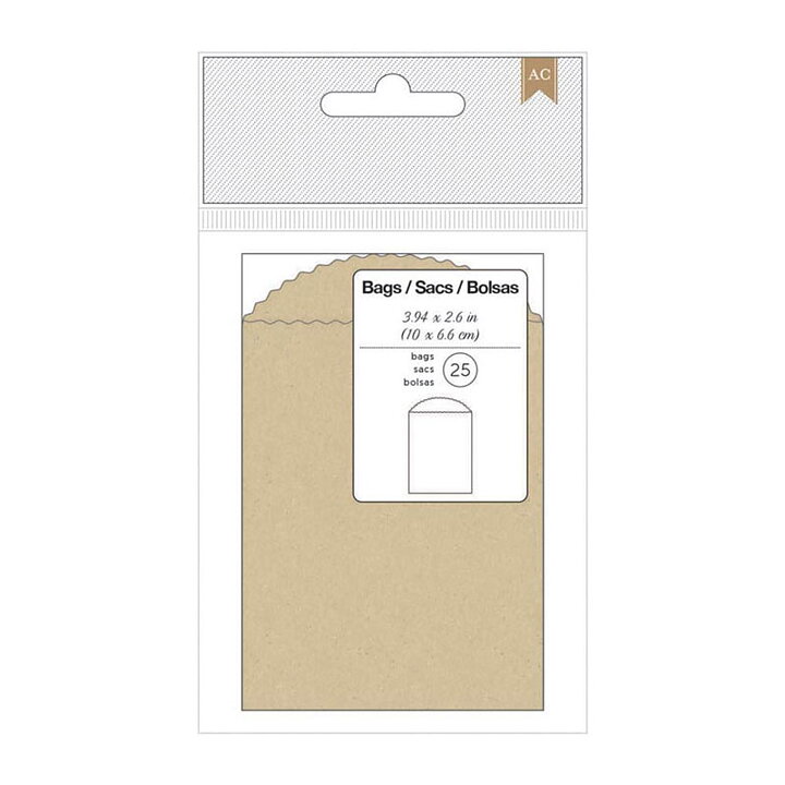 American Crafts Mini Bags Kraft, Set of 25