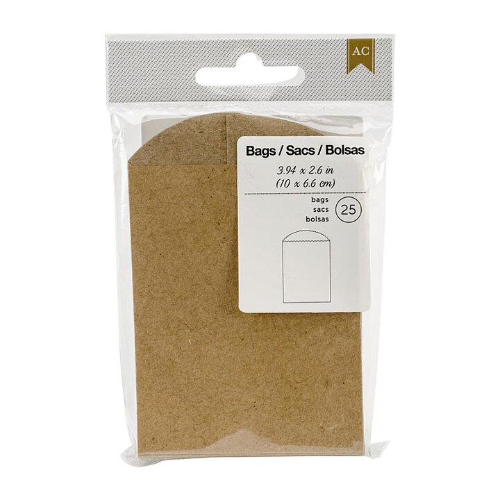 American Crafts Mini Bags Kraft, Set of 25