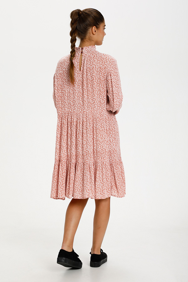 Kaffe - Lora Amber Dress Apricot / Chalk mini flower - 4