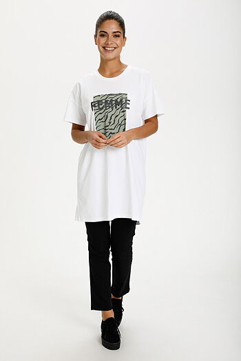Kaffe - Ziama Long T-shirt Optical White