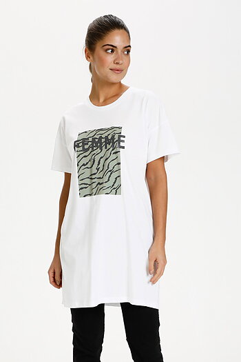 Kaffe - Ziama Long T-shirt Optical White