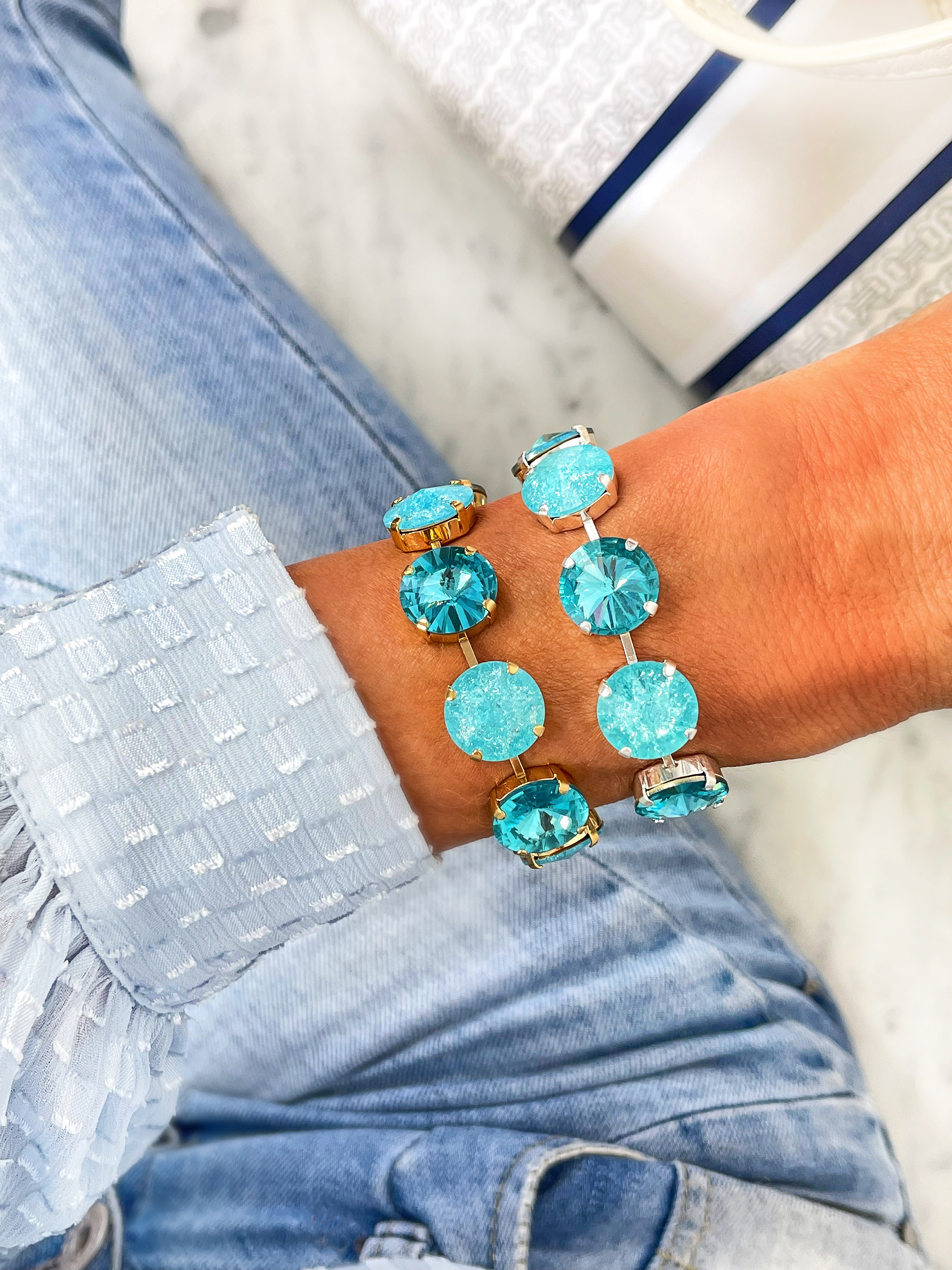 Bracelet Angelina Aquamarine combo Gold - 2