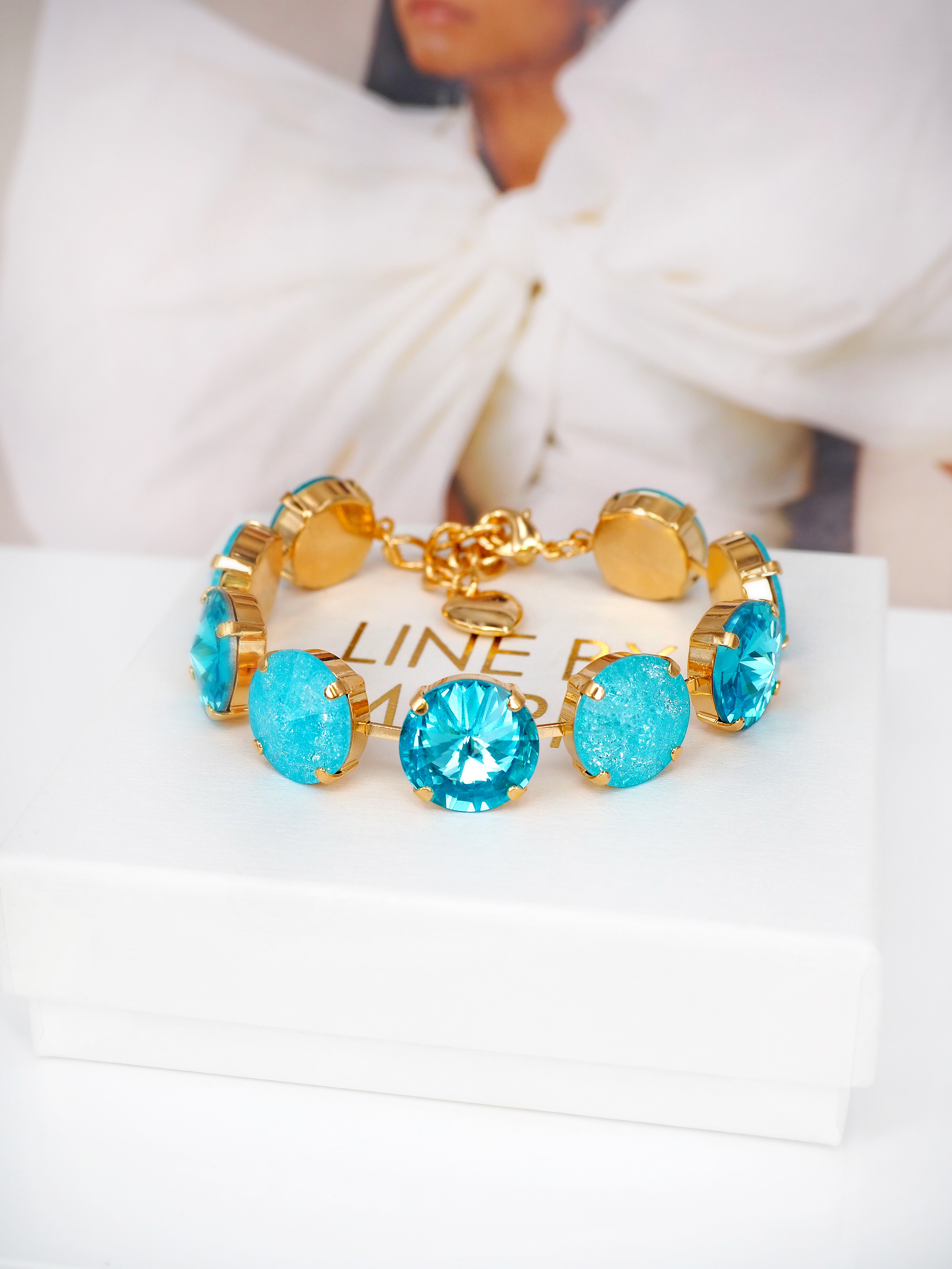 Armband Angelina Aquamarine combo Gold