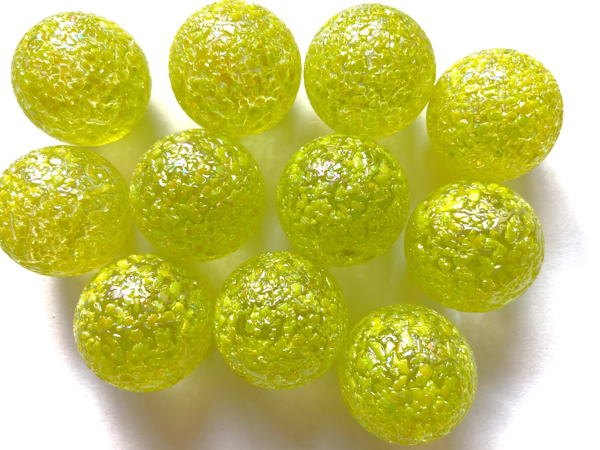 Spelkula Glitter Gulgrön 22 mm