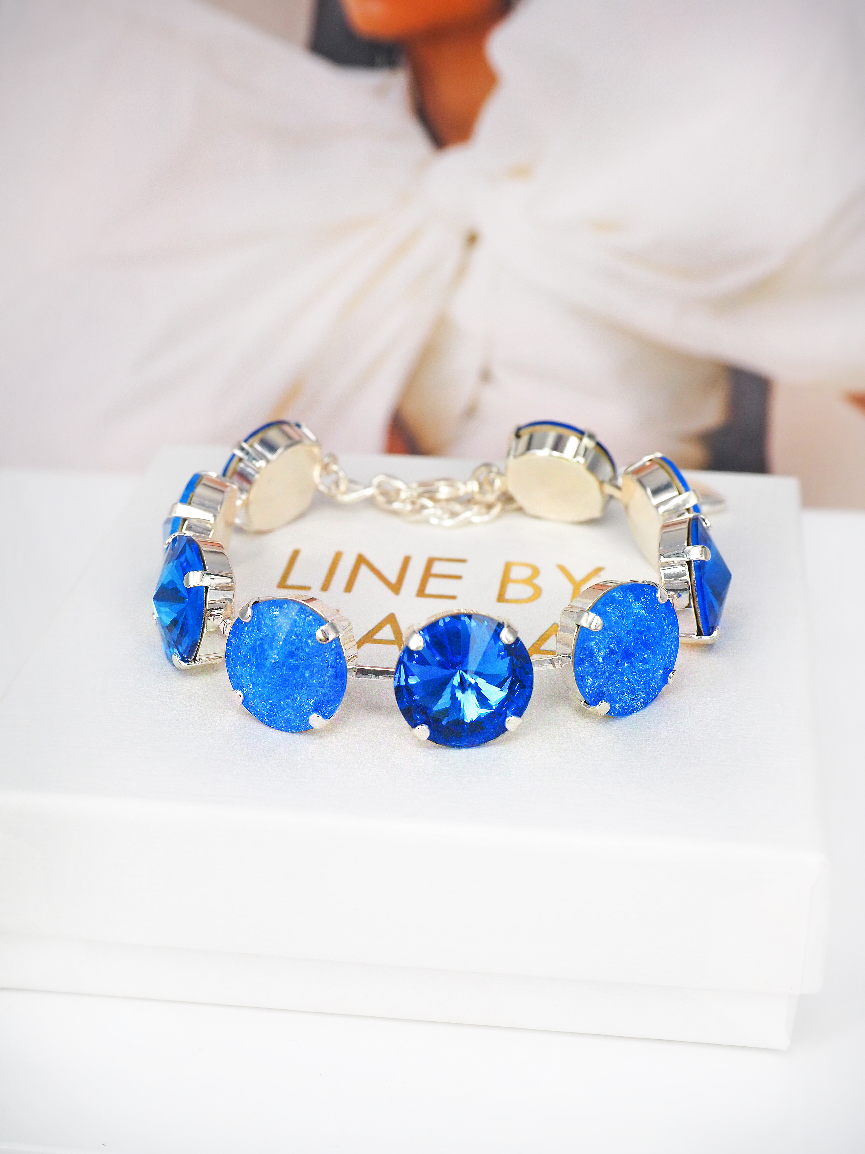 Armband Angelina Sapphire combo Silver