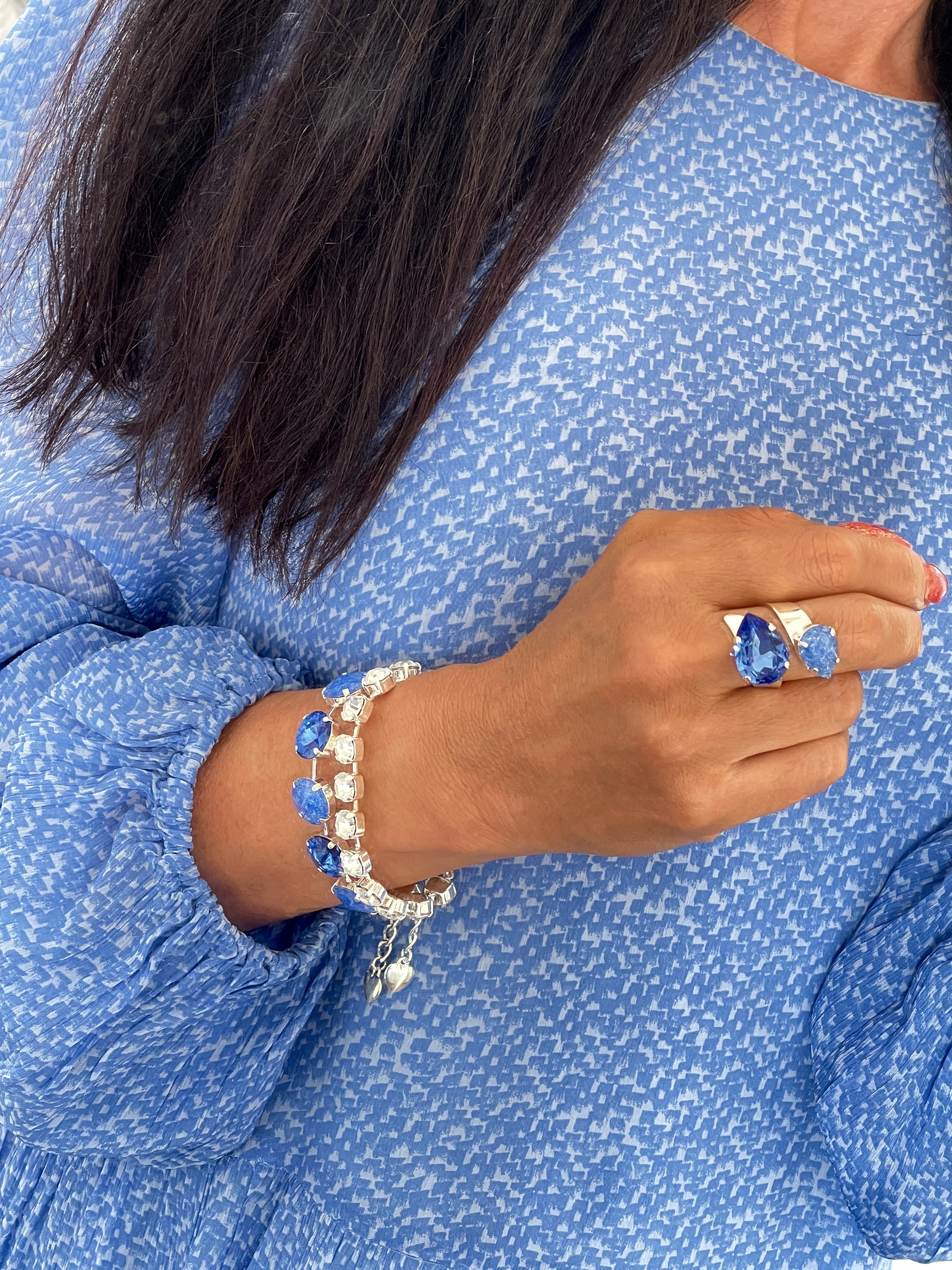 Armband Angelina Sapphire combo Silver - 4