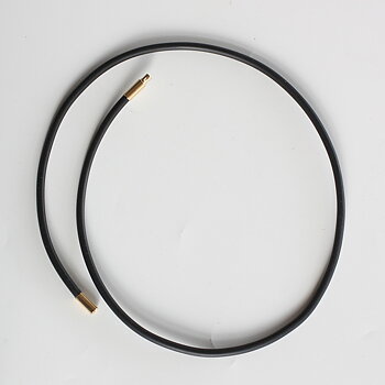 Svart gummilänk - halsband med 18K lås