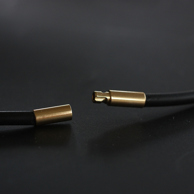 Svart gummilänk - halsband med 18K lås - 3